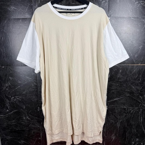Under Armour Other - Under Armour Beige Heat Tech Retro Sportswear Train Shirt 3XL